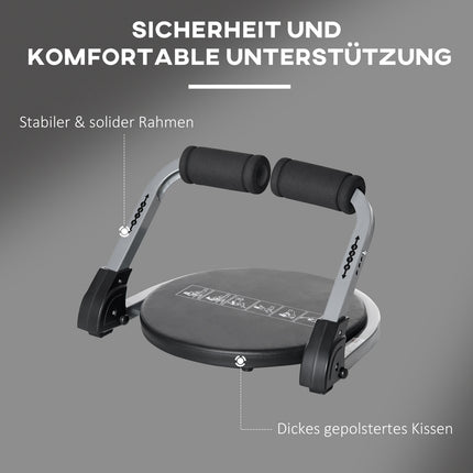 Klappbarer Bauchtrainer mit Kissen, höhenverstellbar, Stahl