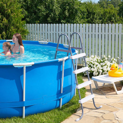 Above Ground Pool Ladder, 4-Step Steel A-Frame, 300 lb