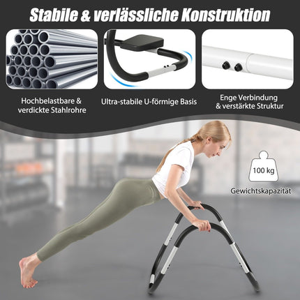 Ab roller abdominal trainer with padded headrest abdominal muscle trainer device 73 x 73 x 64 cm