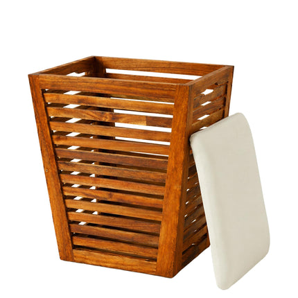 Acacia Laundry Hamper with Seat, 50L Capacity