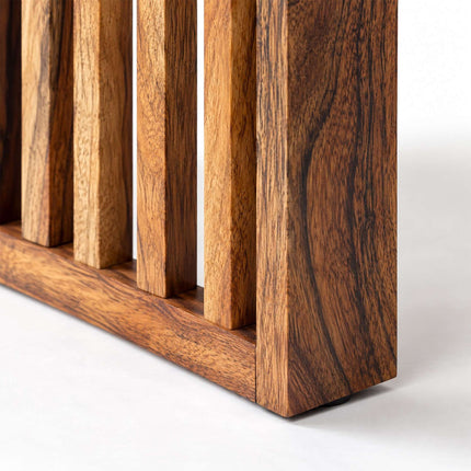 Acacia Wood Bench, Backless Slatted Design, Size XL – 90 cm Wide, Up to 250 kg