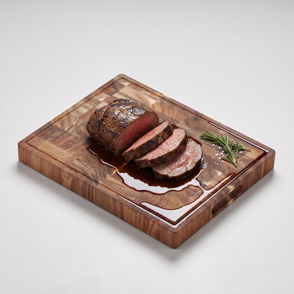 Acacia Wood Chopping Board with Juice Groove, 40x32 cm