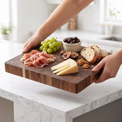 Acacia Wood Chopping Board with Juice Groove, 40x32 cm