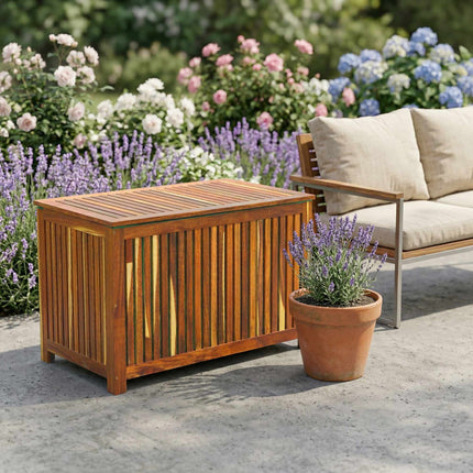 Acacia Wood Garden Storage Box, Small, Natural Finish