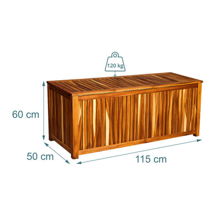 Acacia Wood Garden Storage Chest with Waterproof Liner