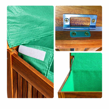 Acacia Wood Garden Storage Chest with Waterproof Liner