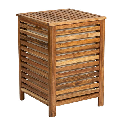 Acacia Wood Laundry Hamper with Lid & Removable Bag