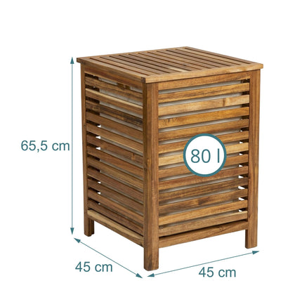 Acacia Wood Laundry Hamper with Lid & Removable Bag