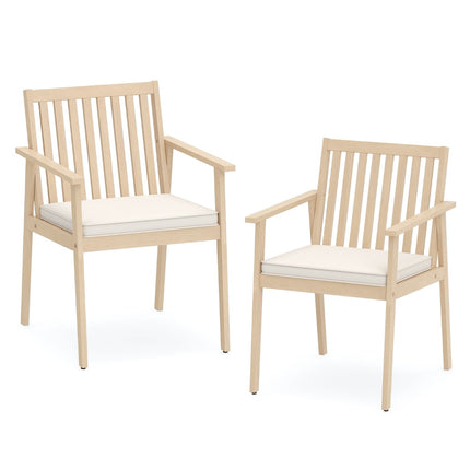 Akazienholz-Gartenstuhl-Set, gepolstert, 180 kg Tragkraft