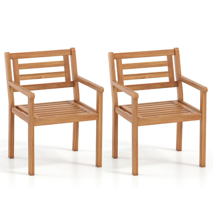 Akazienholz Outdoor-Esszimmerstühle, 2er-Set, 180 kg