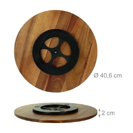 Acacia Wood Rotating Serving Platter – 360 Turntable