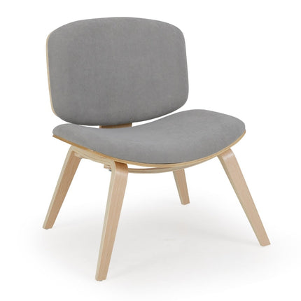 Designové křeslo s opěradlem a čalouněným sedákem – světle šedá