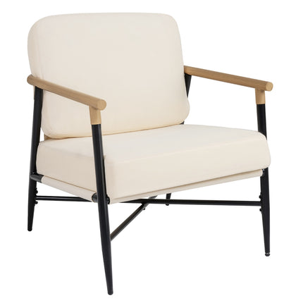 Accent Sessel, Beige, abnehmbare Kissen mit Reißverschluss