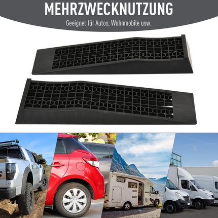 Schwellenrampen-Set, Gummi, schwarz, 70x20x8 cm, Bordstein