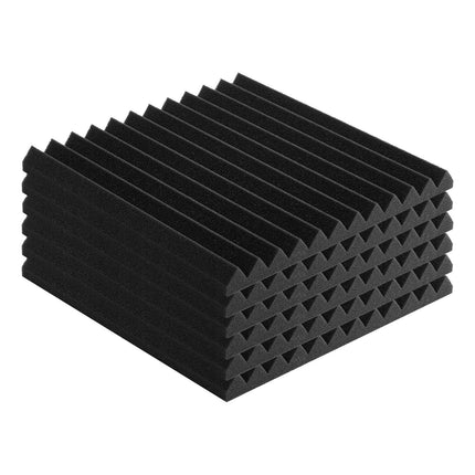 Acoustic Foam Panels, 80 Pack, 12 x 12 x 1 in, Black