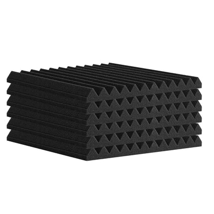 Acoustic Foam Panels, 80 Pack, 12 x 12 x 1 in, Black