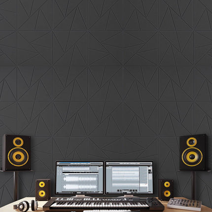 Acoustic Panels, Self-Adhesive, 18 Pack, Black