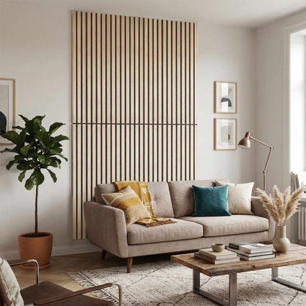 Akustikwandpaneel-Set, 120x60 cm, Holzfurnierlamellen