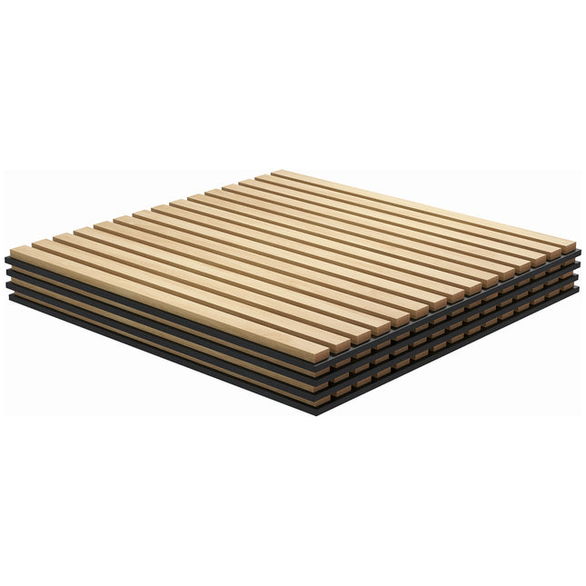 Akustikwandpaneele Eiche 3D – 4er-Pack, 60x60 cm