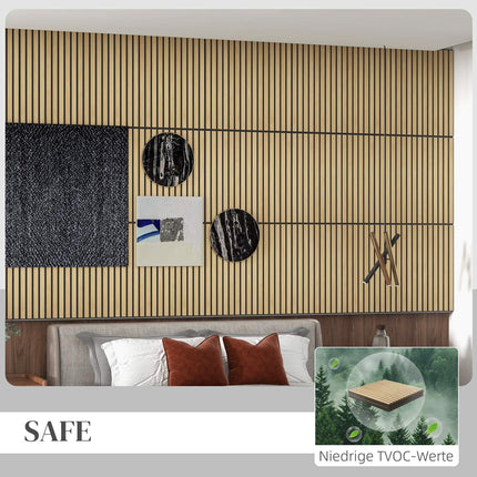 Akustikwandpaneele Eiche 3D – 4er-Pack, 60x60 cm
