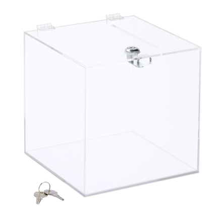Acryl-Urnenbox mit Schloss – bruchsicher, A6-Schlitz