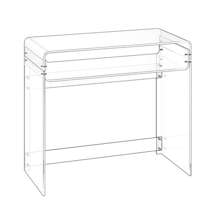 Acrylic End Table, 2-Tier Clear Storage, 40 x 85 x 75 cm