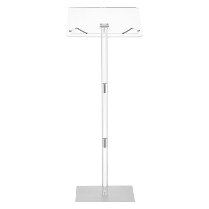 Acrylic Lectern Podium Stand, 1100 mm, Tilt Top, Book Clips