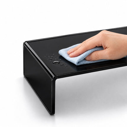 Acrylic Monitor Riser – Black, 35x20x10 cm, Ergonomic Stand