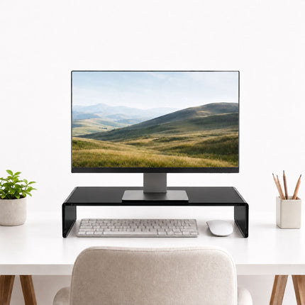 Acrylic Monitor Riser - Black, 50 x 20 x 10 cm