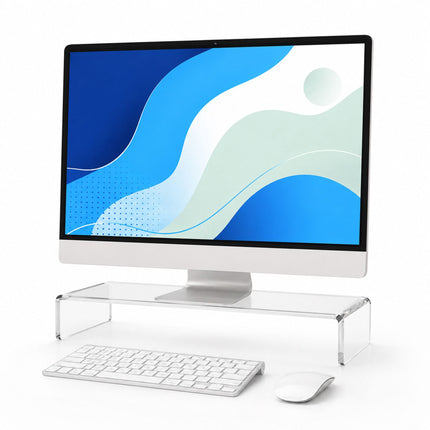 Acrylic Monitor Riser – Ergonomic Stand, 50 x 20 x 10 cm