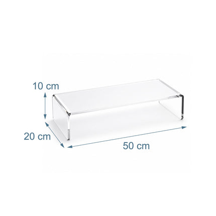 Acrylic Monitor Riser – Ergonomic Stand, 50 x 20 x 10 cm