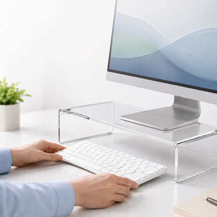 Acrylic Monitor Riser – Transparent, 35 x 20 x 10 cm