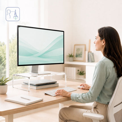 Acrylic Monitor Riser – Transparent, 35 x 20 x 10 cm