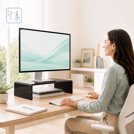 Acrylic Monitor Riser, White, 50x20x10 cm