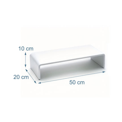 Acrylic Monitor Riser, White, 50x20x10 cm