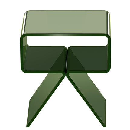 Acrylic Nightstand With Shelf, Transparent Green 43 cm