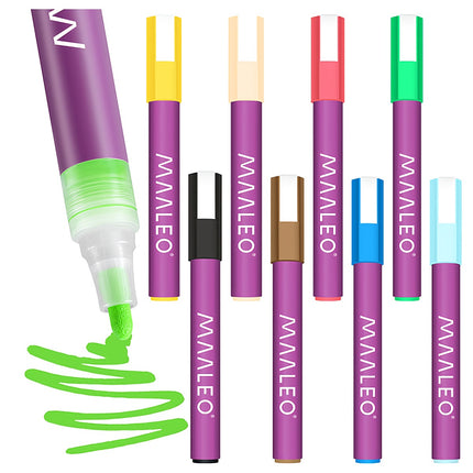 Acrylfarben-Marker-Set, 8 wasserfeste Farben, je 8 ml