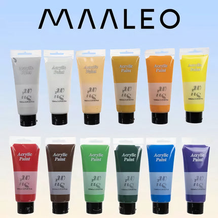Acrylfarben 12 Stk. 100ml Maaleo 20424 