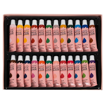 Peintures acryliques, 24 pièces - 12 ml. Maaleo 20363
