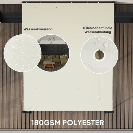 Gartenpavillon mit wasserabweisendem Dach, 2,5x3m, creme