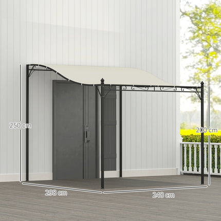 Gartenpavillon mit wasserabweisendem Dach, 2,5x3m, creme