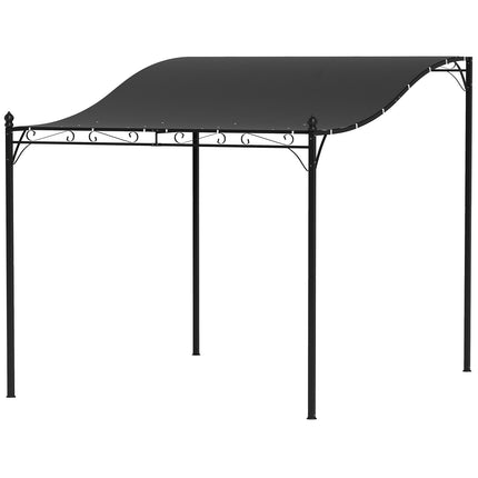 Aanbouwpaviljoen pergola met overkapping, waterafstotende paviljoenoverkapping, vrijstaand tuinpaviljoen, terraspaviljoenoverkapping, zonwering voor terras, tuin, ca. 2,5 x 3 x 2,5 m, donkergrijs