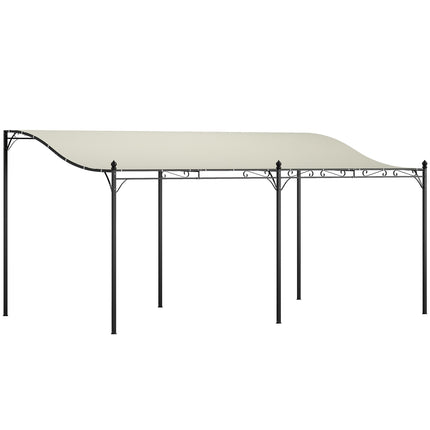 Freistehende Gartenpergola mit wasserabweisendem Vordach, 3x5 m Cremeweiß