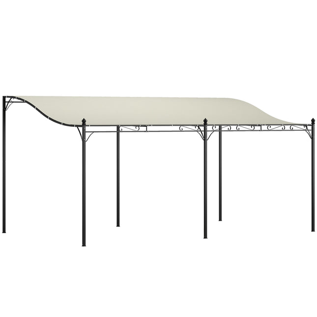 Freistehende Gartenpergola mit wasserabweisendem Vordach, 3x5 m Cremeweiß