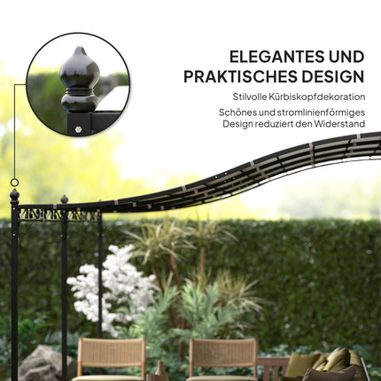 Freistehende Gartenpergola mit wasserabweisendem Vordach, 3x5 m Cremeweiß