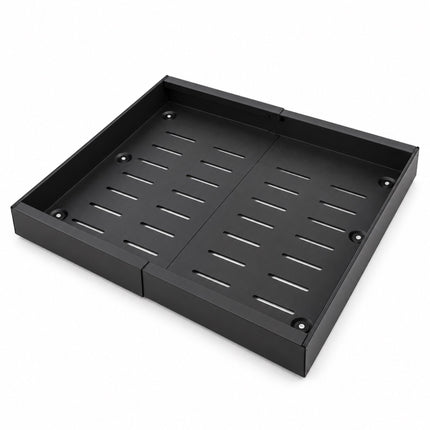 Adhesive Telescopic Drawer for Deep Cabinets, 53 cm Deep, 30 kg Load, Black