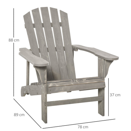 Křeslo Adirondack, dřevo odolné počasí, vysoké opěradlo, šedá