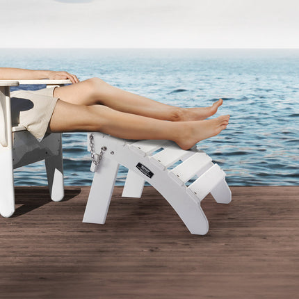 Adirondack Folding Ottoman, HDPE Footrest, White