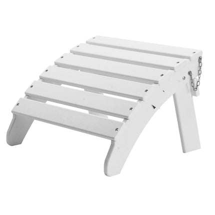 Adirondack Folding Ottoman, HDPE Footrest, White