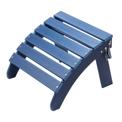 Adirondack Folding Ottoman, HDPE Weather-Resistant, Blue